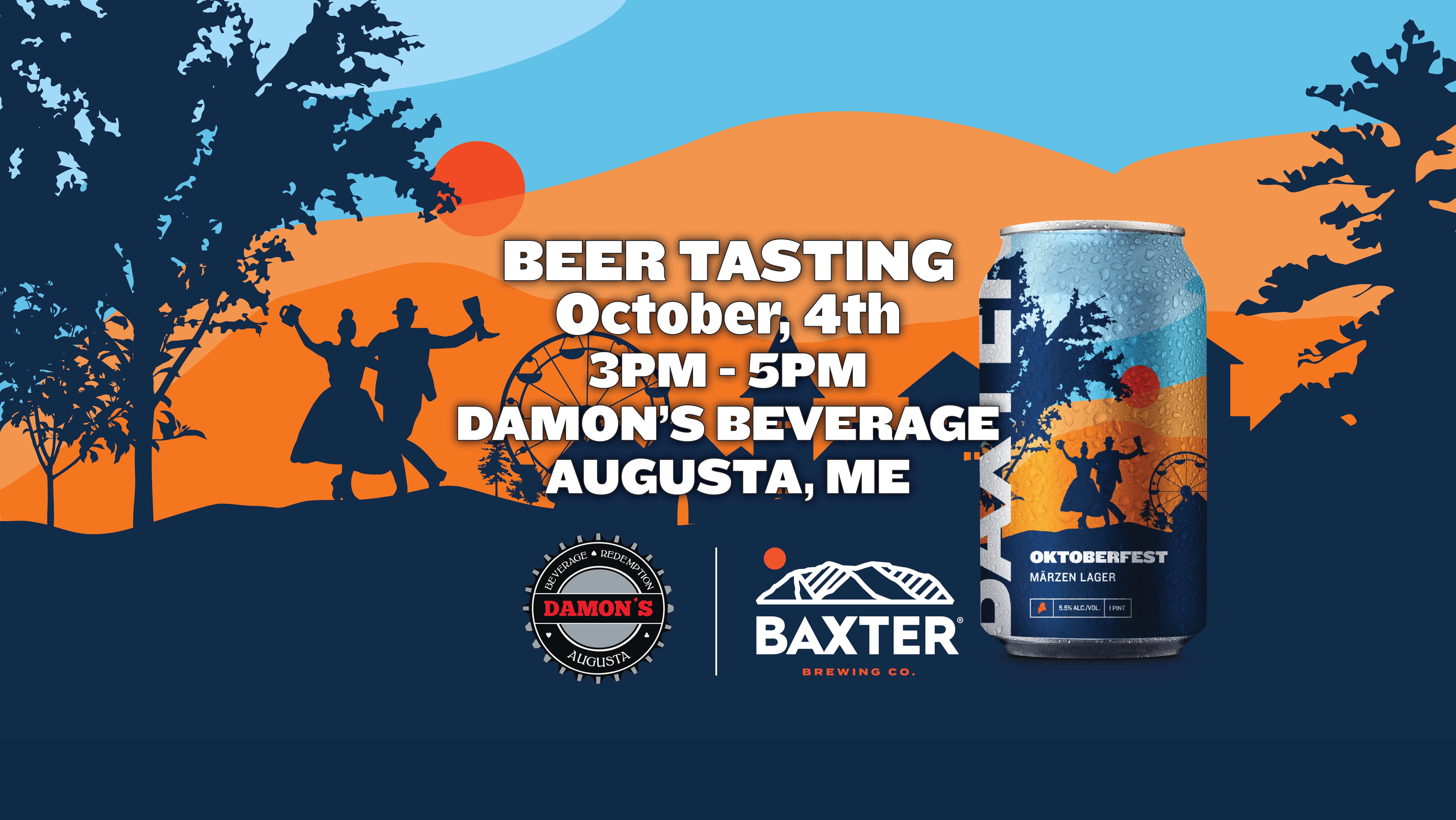 Image promoting a beer tasting on October 4th, at Damon's Beverage in Augusta.