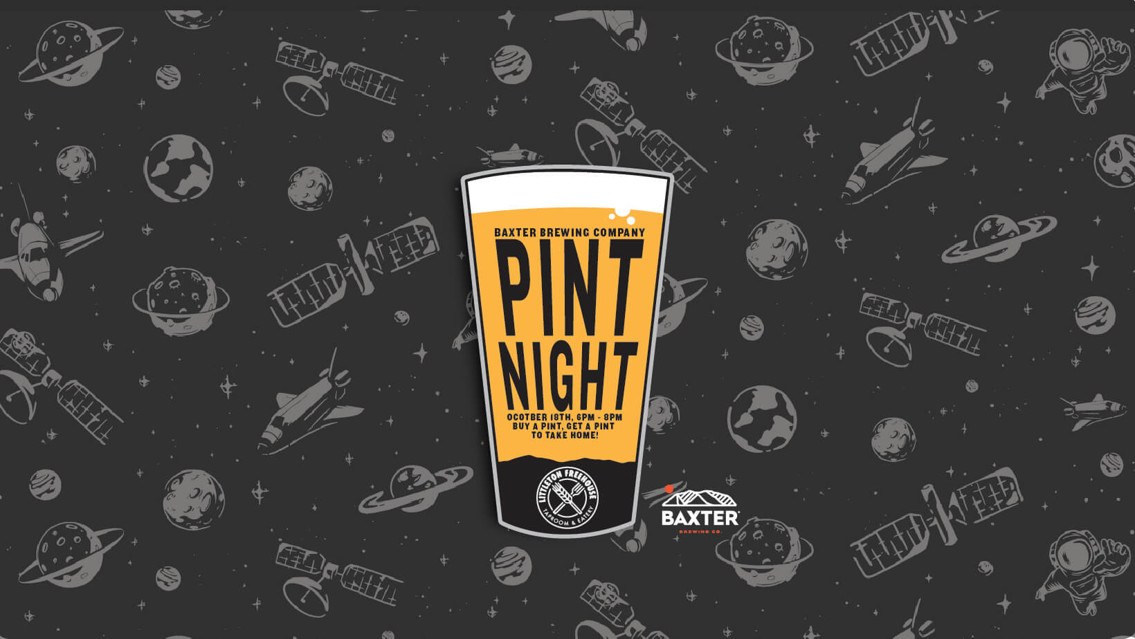 image promoting a pint night event on October 18th at Littleton Freehouse