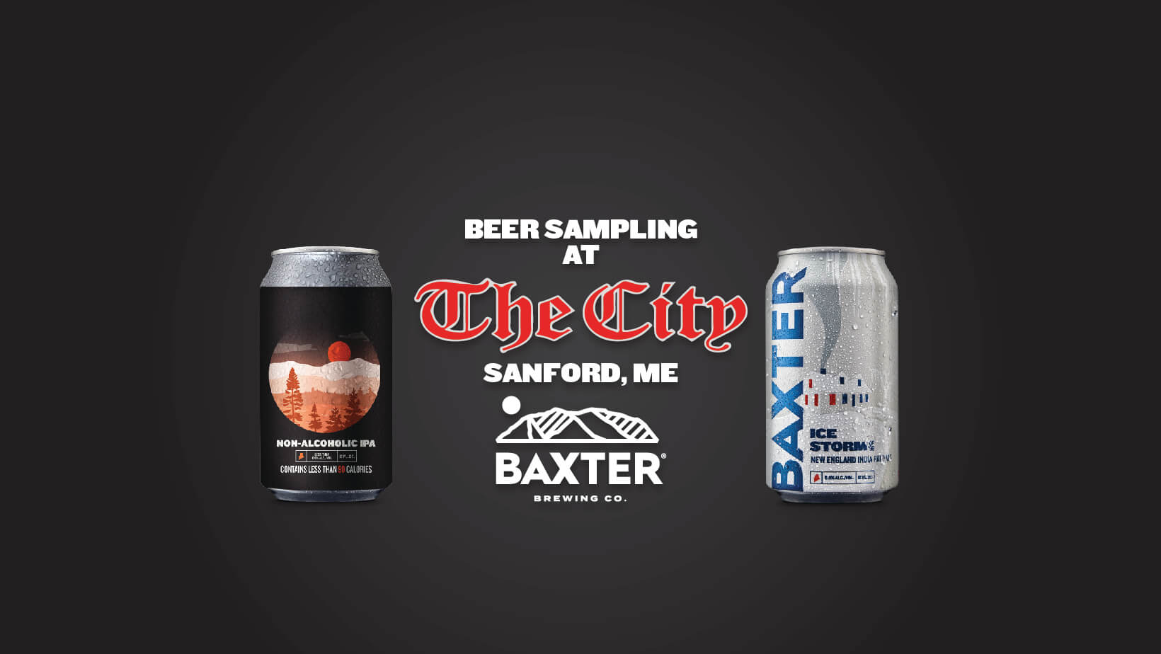 image promoting beer sampling at The City in Sanford Maine on January 9th