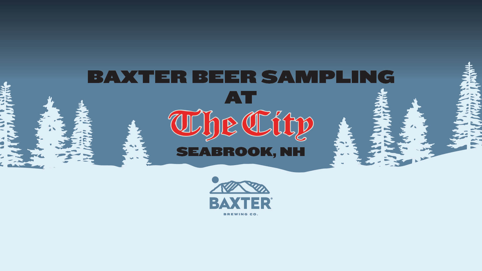 image promoting a sampling event on december 20th at The City and Seabrook New hampshire.