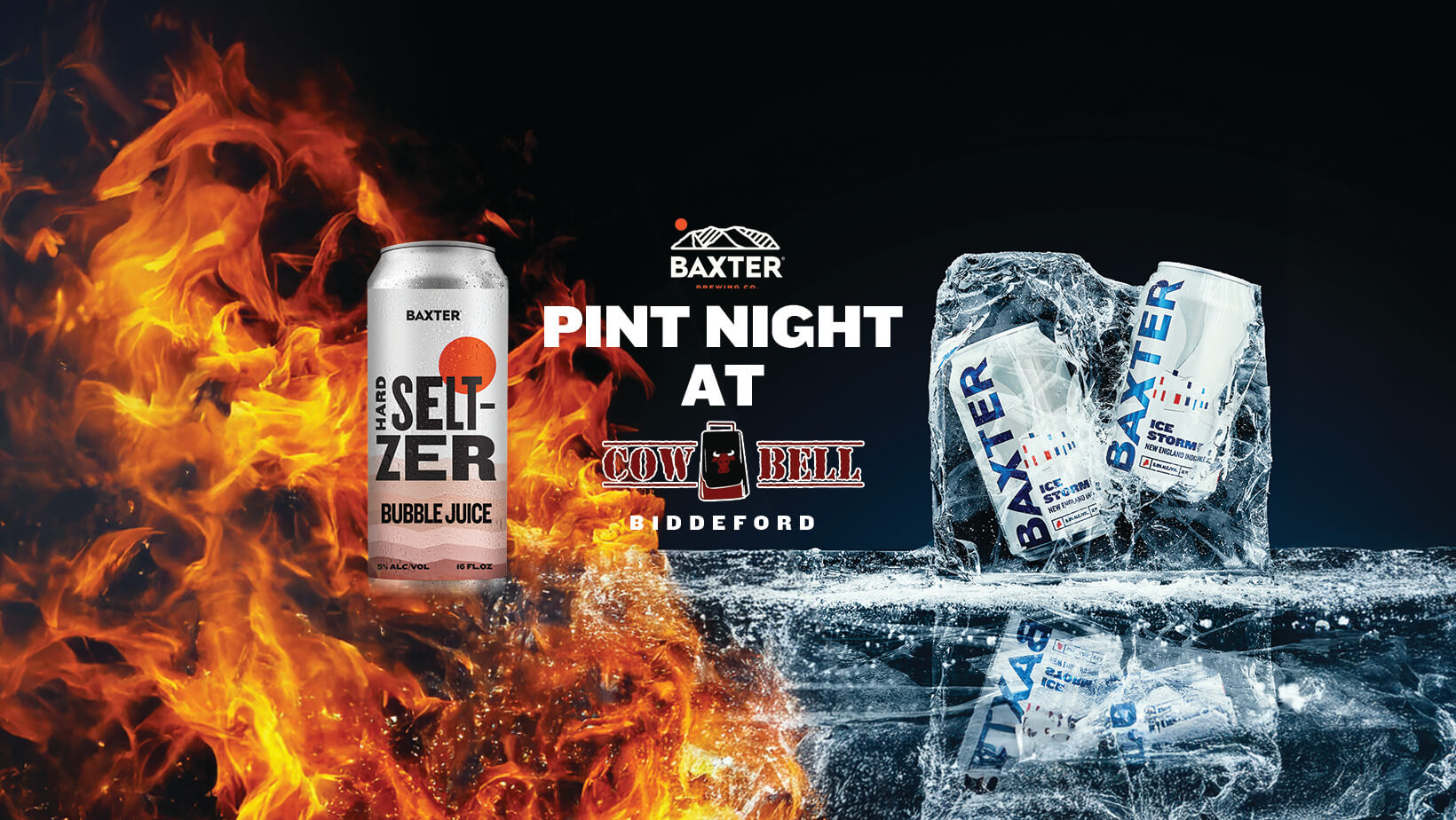 image promoting a pint night at cowbell Biddeford on January 16th