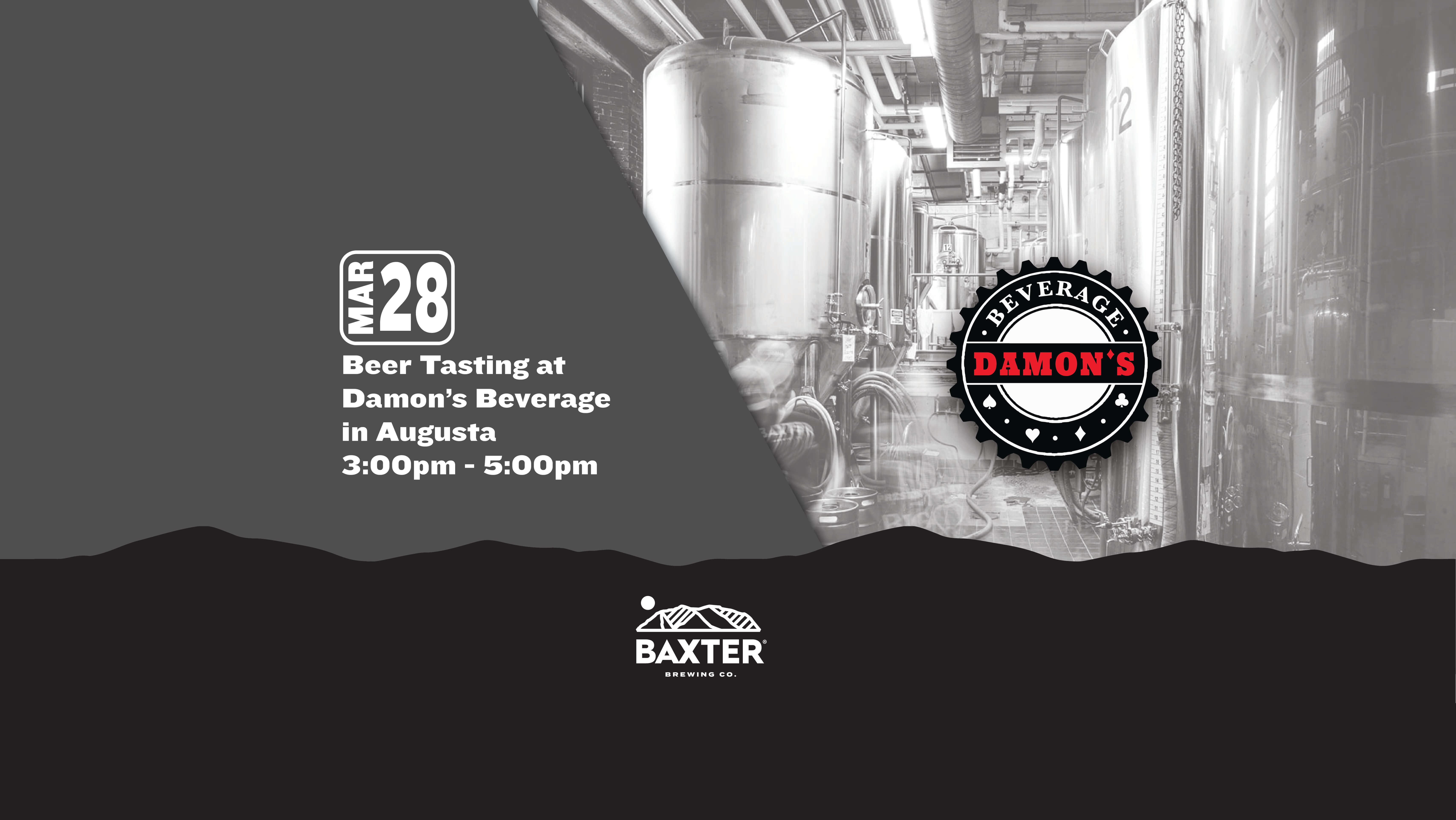 image promoting a beer tasting at Damon's beverage in augusta on march 28th from 3-5pm