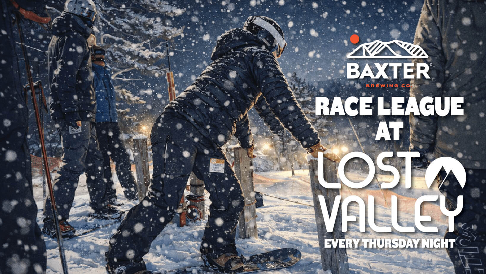 image promoting the baxter race league at lost valley.