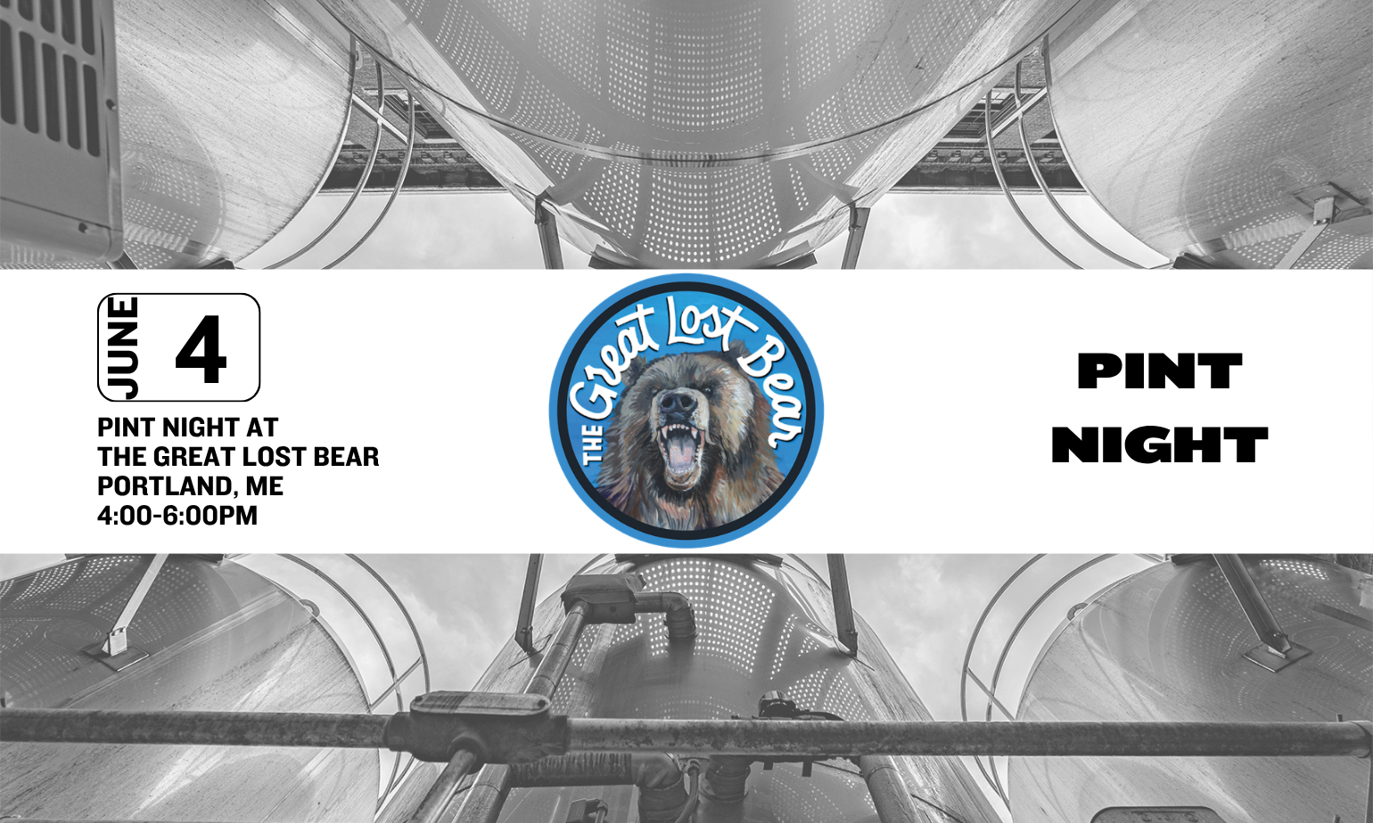image displaying pint night at the great lost bear in portland on june 4th from 4-6pm
