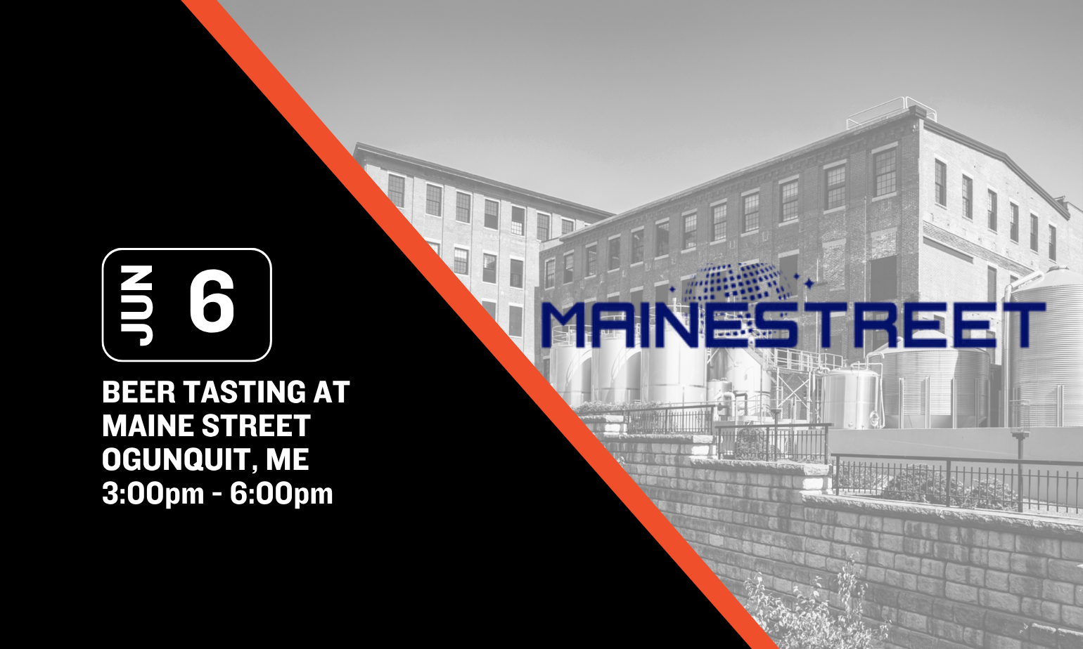image promoting baxter sampling at Maine street in ogunquit maine on saturday june 6th from 3-6pm