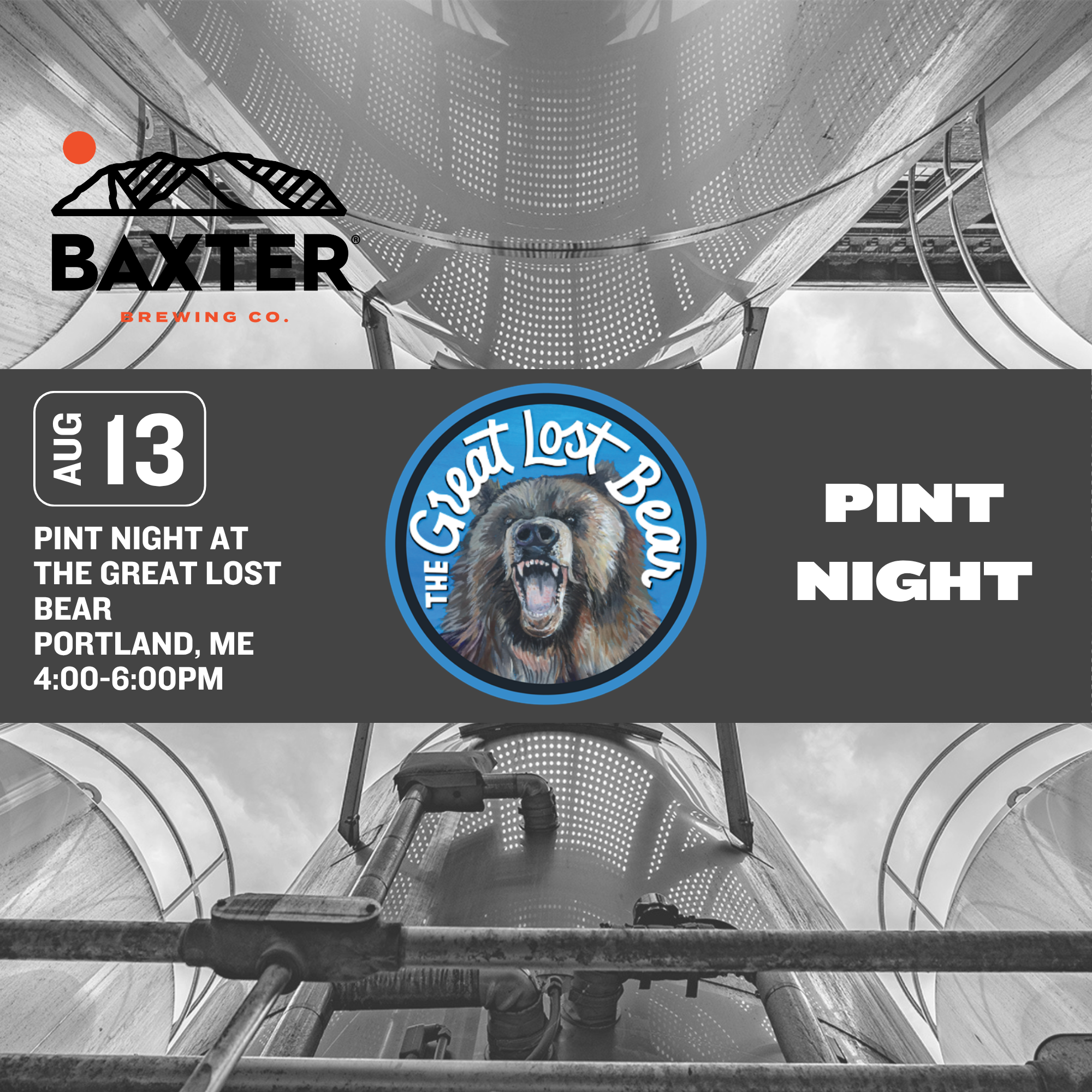 pint night at the great lost bear in portland maine from 4-6 pm on thursday, august 13